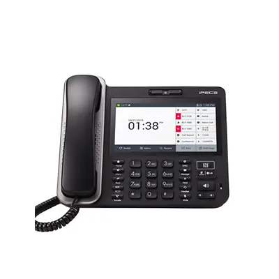 Black Desk Phone Receiver front facing with Touch Screen